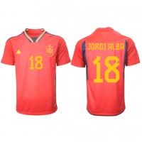 Španielsko Jordi Alba #18 Domáci futbalový dres MS 2022 Krátky Rukáv